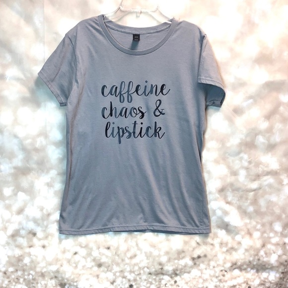 Tops - Women cute spell out tee, size medium 👑